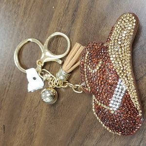 Bling cowboy hat keychain